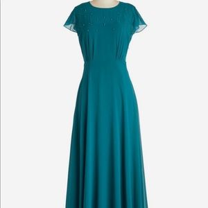 Teal formal dress. Vintage inspired